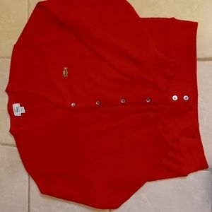 Lacoste Izod Women's/Mens Medium red  button up sweater